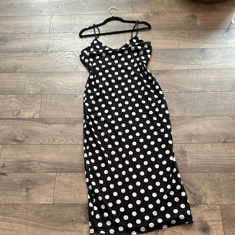 AFRM Black and White Sheath Midi Dress